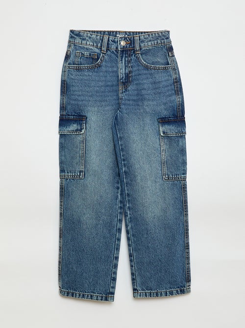 Pantalon en jean multipoches - Kiabi Pantalon en jean multipoches - Kiabi