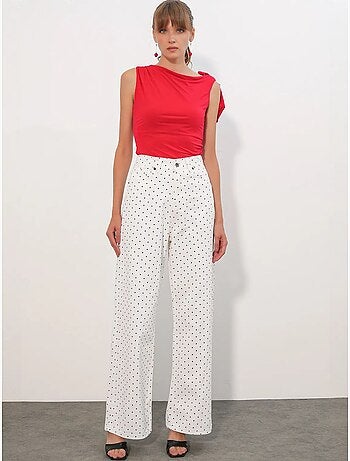 Pantalon en jean palazzo taille haute à jambe large bdart