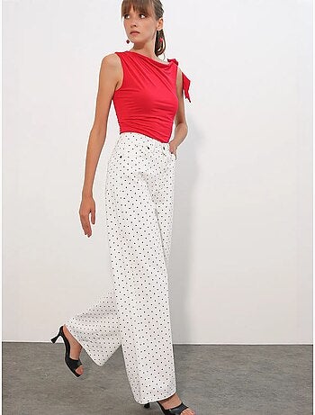Pantalon en jean palazzo taille haute à jambe large bdart