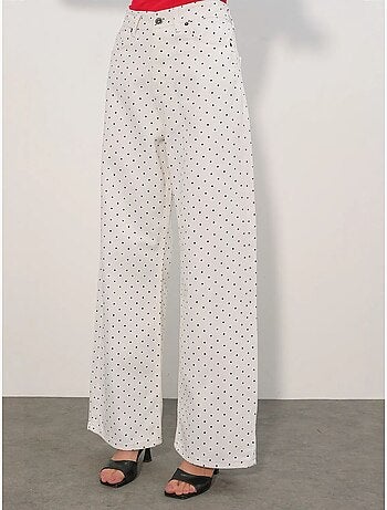 Pantalon en jean palazzo taille haute à jambe large bdart