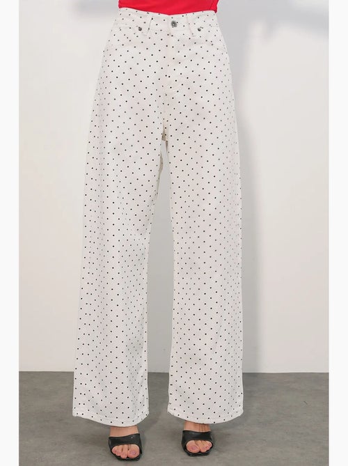Pantalon en jean palazzo taille haute à jambe large bdart - Kiabi Pantalon en jean palazzo taille haute à jambe large bdart - Kiabi