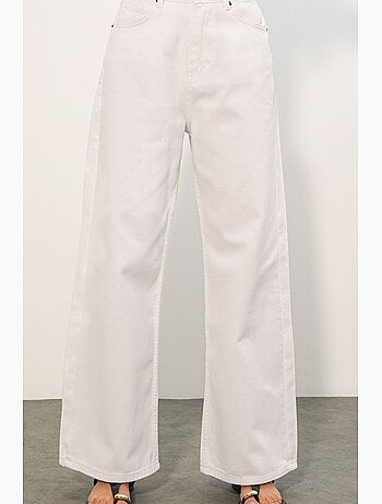 Pantalon en jean palazzo taille haute à jambe large bdart