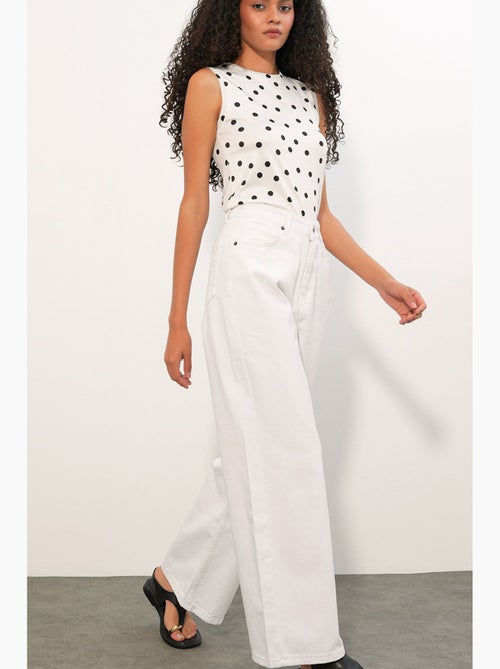 Pantalon en jean palazzo taille haute à jambe large bdart - Kiabi