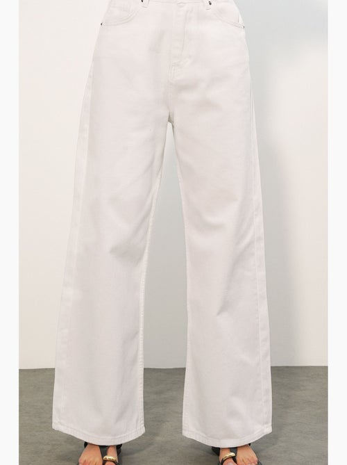 Pantalon en jean palazzo taille haute à jambe large bdart - Kiabi