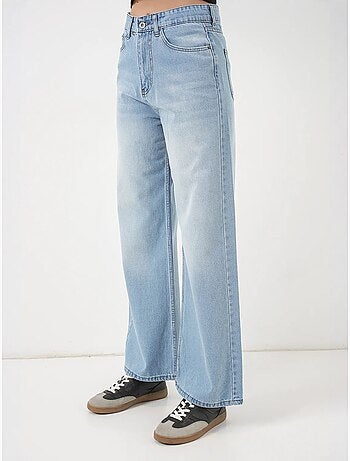Pantalon en jean palazzo taille haute à jambe large bdart