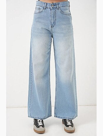 Pantalon en jean palazzo taille haute à jambe large bdart