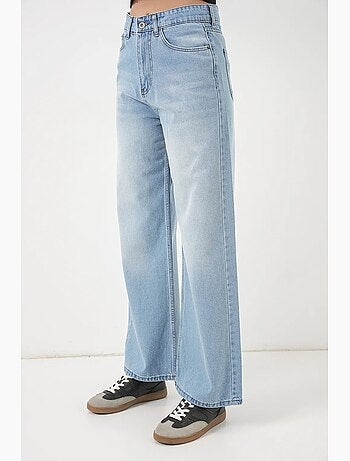 Pantalon en jean palazzo taille haute à jambe large bdart