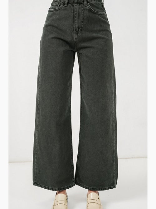 Pantalon en jean palazzo taille haute à jambe large bdart - Kiabi Pantalon en jean palazzo taille haute à jambe large bdart - Kiabi