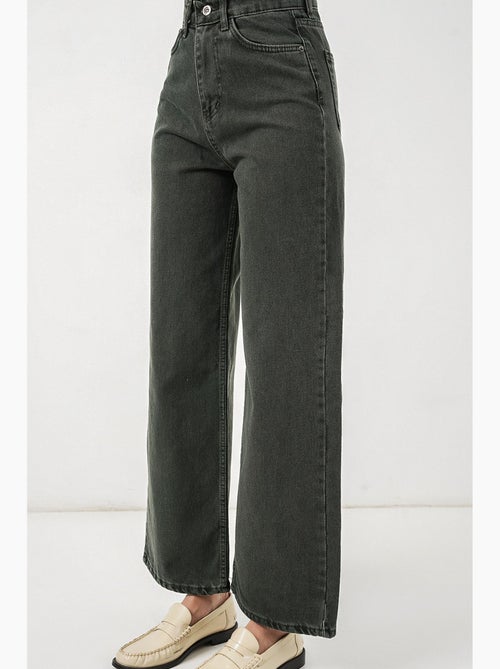 Pantalon en jean palazzo taille haute à jambe large bdart - Kiabi Pantalon en jean palazzo taille haute à jambe large bdart - Kiabi