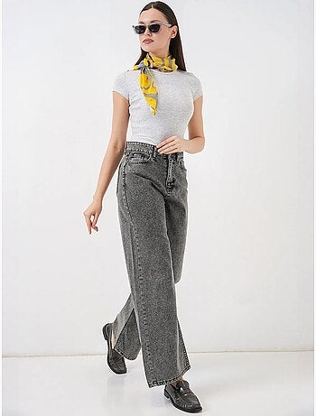 Pantalon en jean palazzo taille haute à jambe large bdart