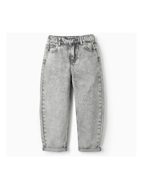 Pantalon en jean pour fille 'Mom Fit'  THE WAVE TRIBE - Kiabi