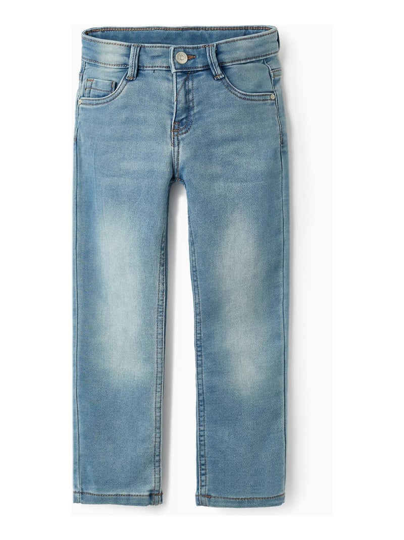 Pantalon en jean pour garçon 'Slim Fit'   GREAT GOALS GREAT WORLD Bleu clair - Kiabi