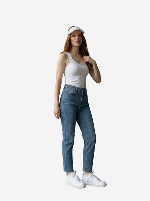 Pantalon en jean skinny taille haute avec fermeture éclair my fashion - Kiabi Pantalon en jean skinny taille haute avec fermeture éclair my fashion - Kiabi
