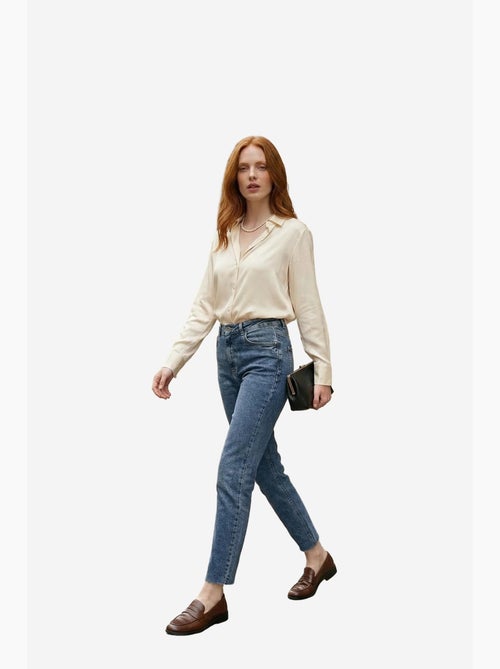 Pantalon en jean skinny taille haute avec fermeture éclair my fashion - Kiabi Pantalon en jean skinny taille haute avec fermeture éclair my fashion - Kiabi
