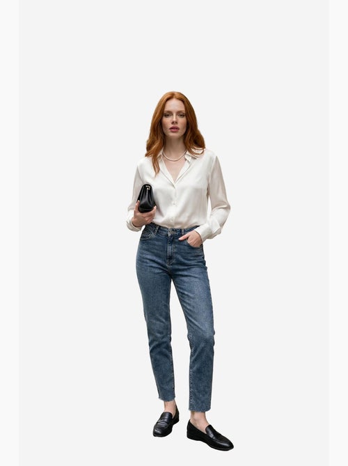 Pantalon en jean skinny taille haute avec fermeture éclair my fashion - Kiabi Pantalon en jean skinny taille haute avec fermeture éclair my fashion - Kiabi