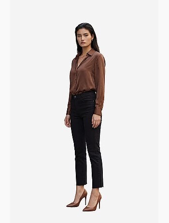 Pantalon en jean skinny taille haute avec fermeture éclair my fashion