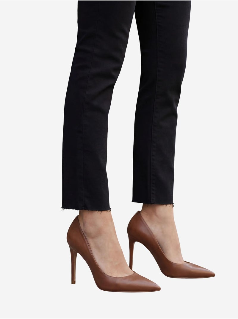 Pantalon en jean skinny taille haute avec fermeture éclair my fashion Noir - Kiabi