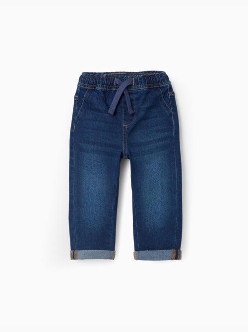 Pantalon en jean slim à cordon - Kiabi