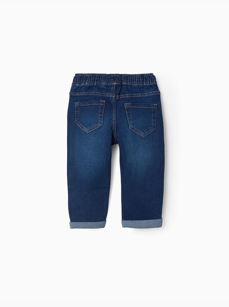 Pantalon en jean slim à cordon Bleu foncé - Kiabi