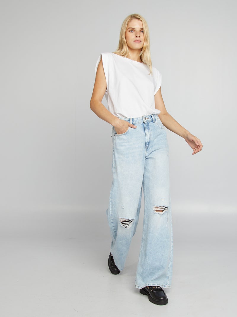 Pantalon en jean straight Bleu - Kiabi