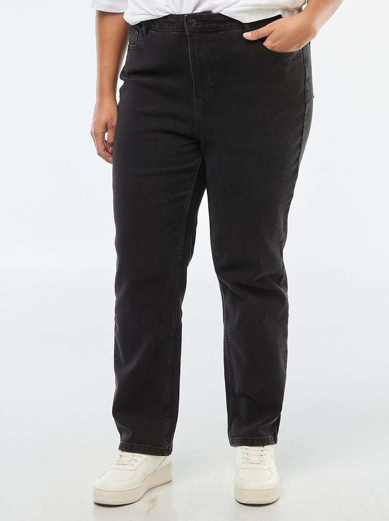 Pantalon en jean stretch straight Gris - Kiabi
