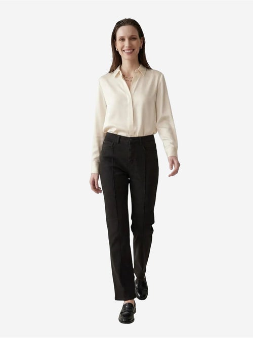 Pantalon en jean taille haute à jambes droites et poches my fashion - Kiabi