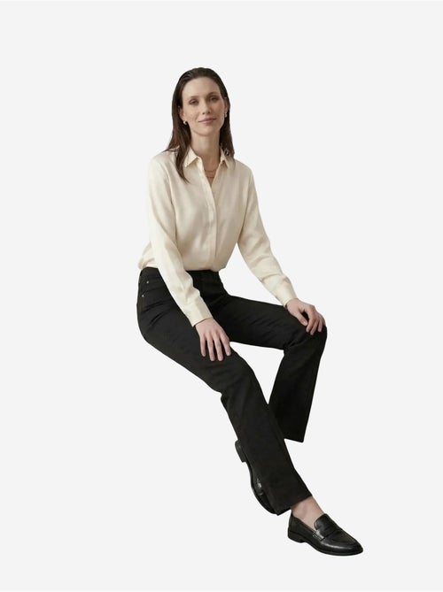 Pantalon en jean taille haute à jambes droites et poches my fashion - Kiabi