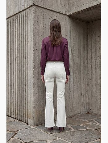 Pantalon en jean taille haute à jambes évasées avec poches my fashion