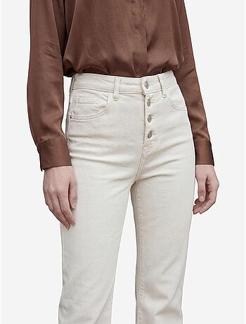 Pantalon en jean taille haute à jambes évasées avec poches my fashion