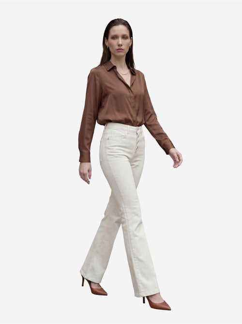 Pantalon en jean taille haute à jambes évasées avec poches my fashion - Kiabi
