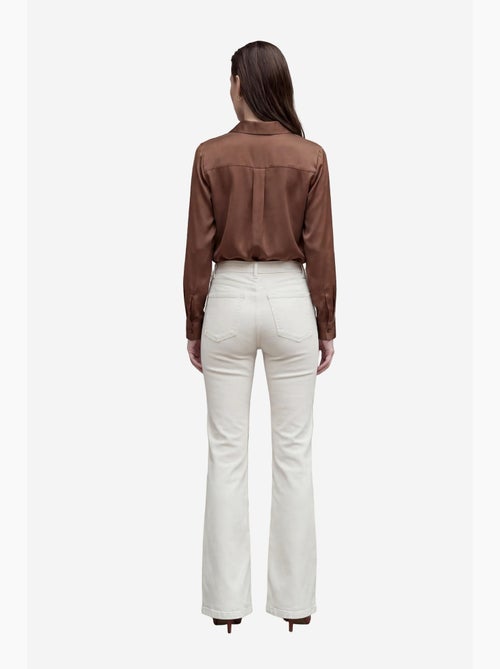 Pantalon en jean taille haute à jambes évasées avec poches my fashion - Kiabi