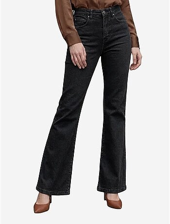Pantalon en jean taille haute à jambes évasées avec poches my fashion