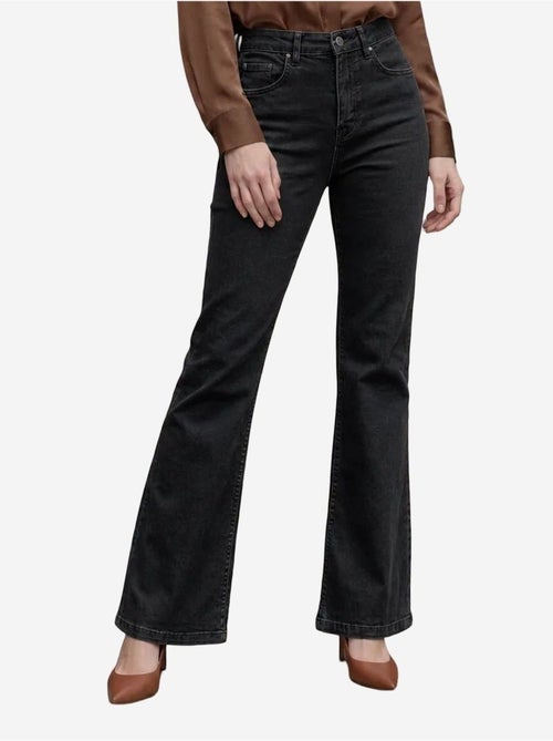 Pantalon en jean taille haute à jambes évasées avec poches my fashion - Kiabi