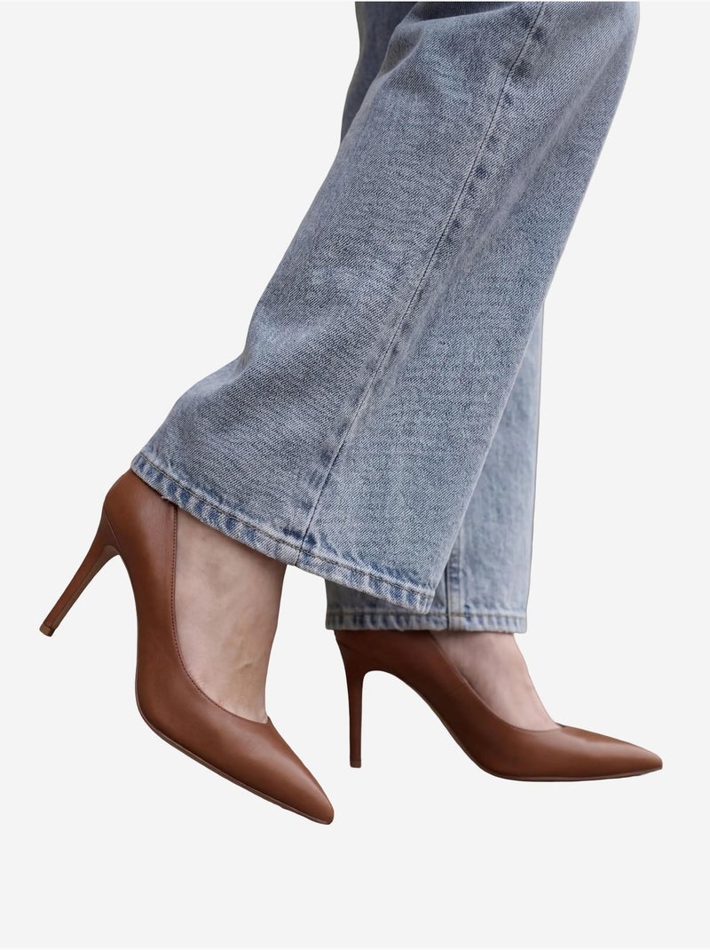Pantalon en jean taille haute à jambes larges avec poches my fashion Bleu clair - Kiabi