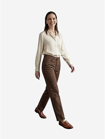 Pantalon en jean taille haute à jambes larges avec poches my fashion