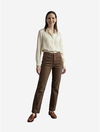 Pantalon en jean taille haute à jambes larges avec poches my fashion