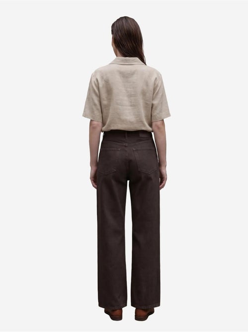 Pantalon en jean taille haute à jambes larges avec poches my fashion - Kiabi
