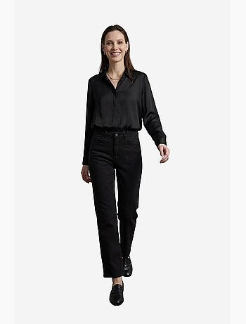 Pantalon en jean taille haute à jambes larges avec poches my fashion