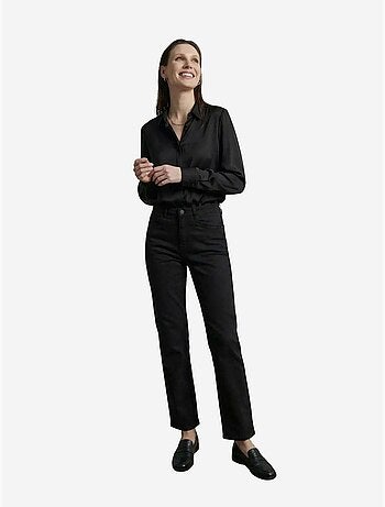 Pantalon en jean taille haute à jambes larges avec poches my fashion