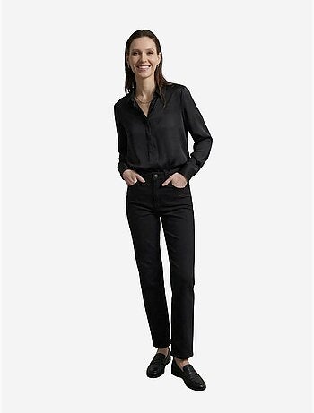 Pantalon en jean taille haute à jambes larges avec poches my fashion