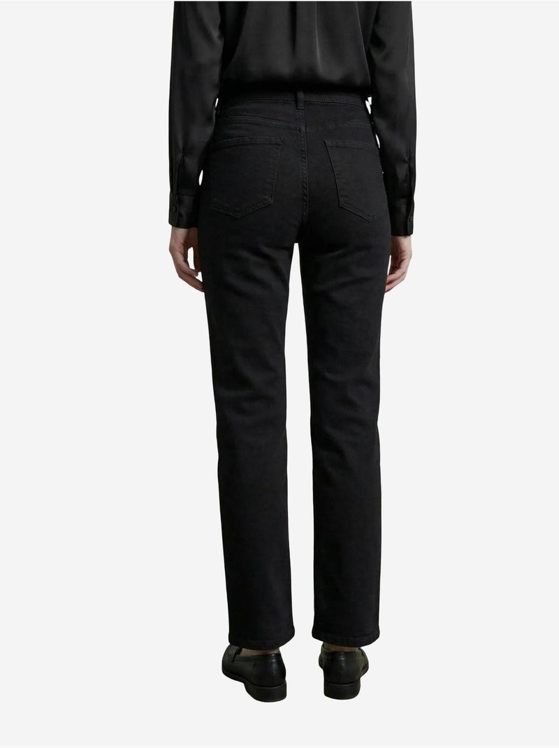 Pantalon en jean taille haute à jambes larges avec poches my fashion Noir - Kiabi