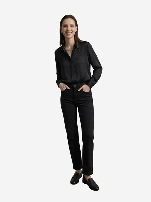 Pantalon en jean taille haute à jambes larges avec poches my fashion - Kiabi