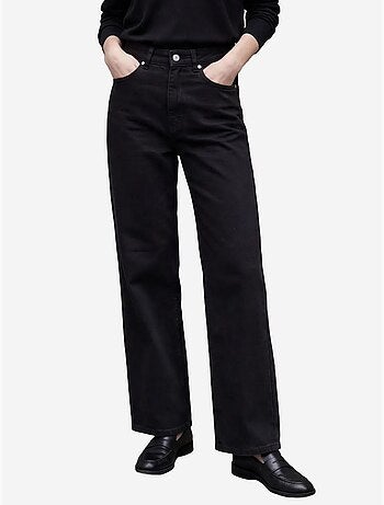 Pantalon en jean taille haute à jambes larges avec poches my fashion