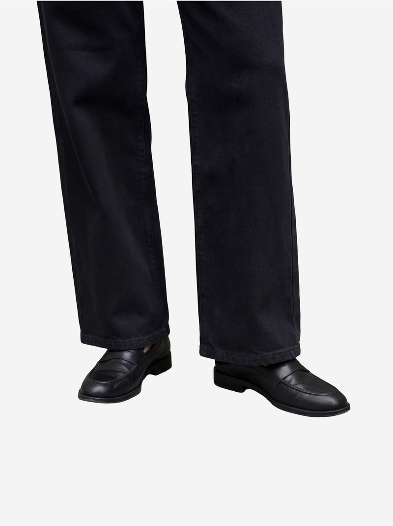 Pantalon en jean taille haute à jambes larges avec poches my fashion Noir - Kiabi