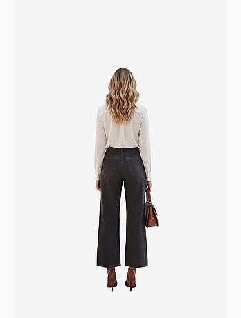 Pantalon en jean taille haute avec fermeture éclair my fashion