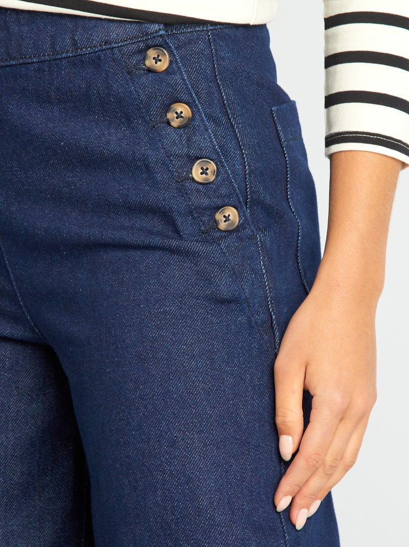 Afibel Pantalon A Pont Bleu Marine Femme Pantalon Large Pantalon