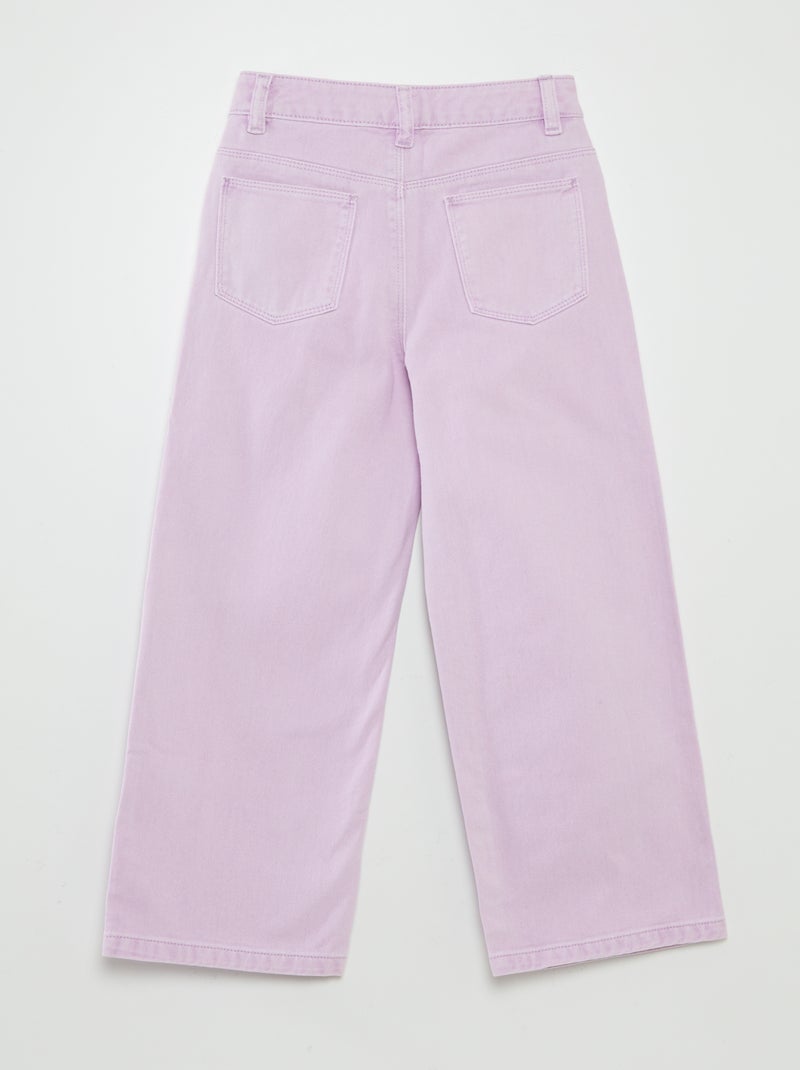 Pantalon en jean taille haute wide leg Violet - Kiabi