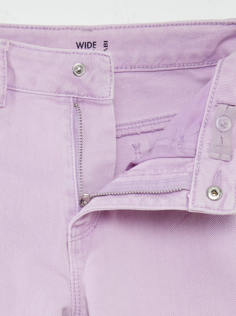 Pantalon en jean taille haute wide leg Violet - Kiabi