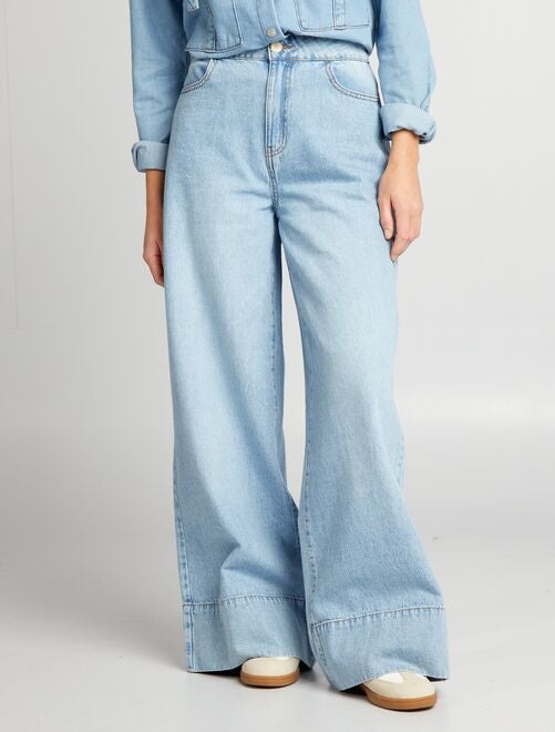 Pantalon en jean wide-leg / large - Kiabi