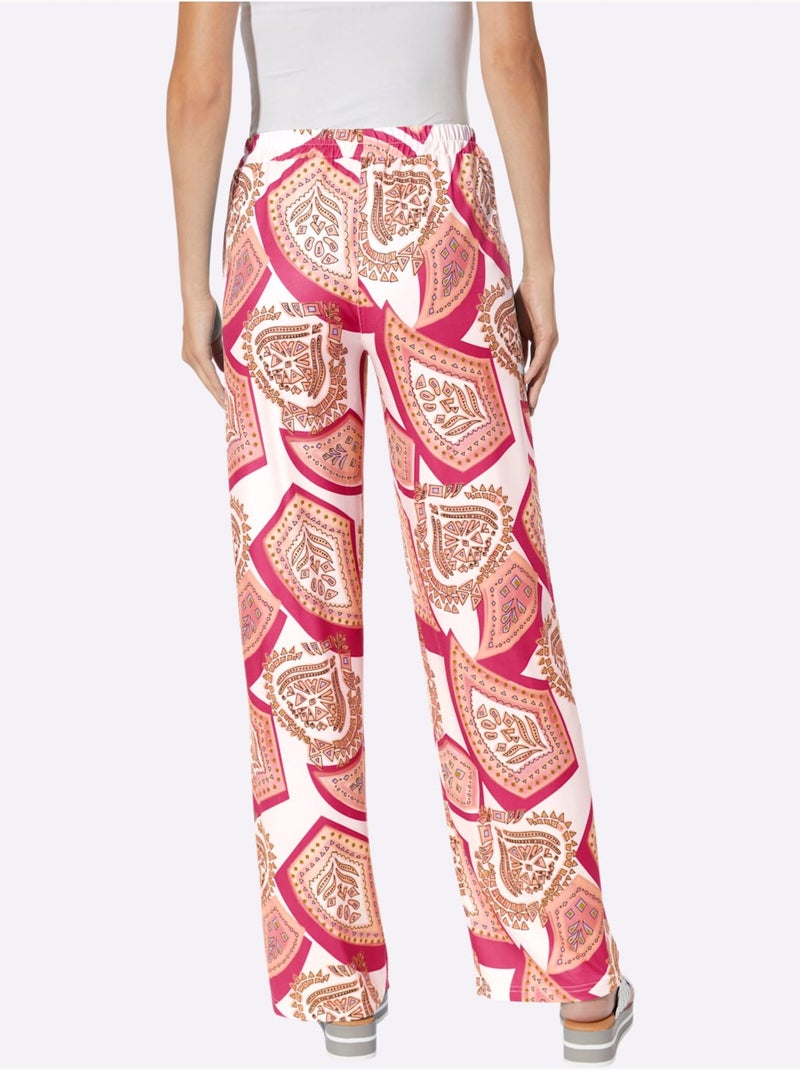 Pantalon En Jersey - Taille Standard - Helline Blanc Rose - Kiabi
